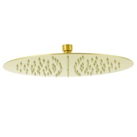 WELS 12" 300mm Stainless Steel Round Rainfall Overhead Shower Head WaterMark Brushed Gold