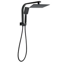 WELS 2in1 8/10/12" Rain Shower Head 3 Modes Handheld Gooseneck Arm Square Black