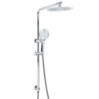 WELS 2in1 8/10/12" Round Rain Shower Head 3 Modes Hand Rose Silde Wall Rail Set