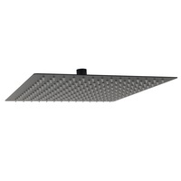 WELS 300x300mm 12" Ultra Thin Square Rainfall Shower Head Sprayer 304 SUS Black