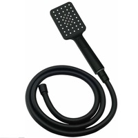 WELS 4 Star 7.5L/M Matt Black 3 Function Handheld Shower Head Spray + 1.5m Hose