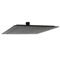 WELS 7.5L/min 10" 250x250mm Square Plastic Bath Rainfall Shower Over Head Black