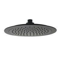 WELS 7.5L/min 9" 238mm Round ABS Plastic Bathroom Rainfall Shower Overhead Black