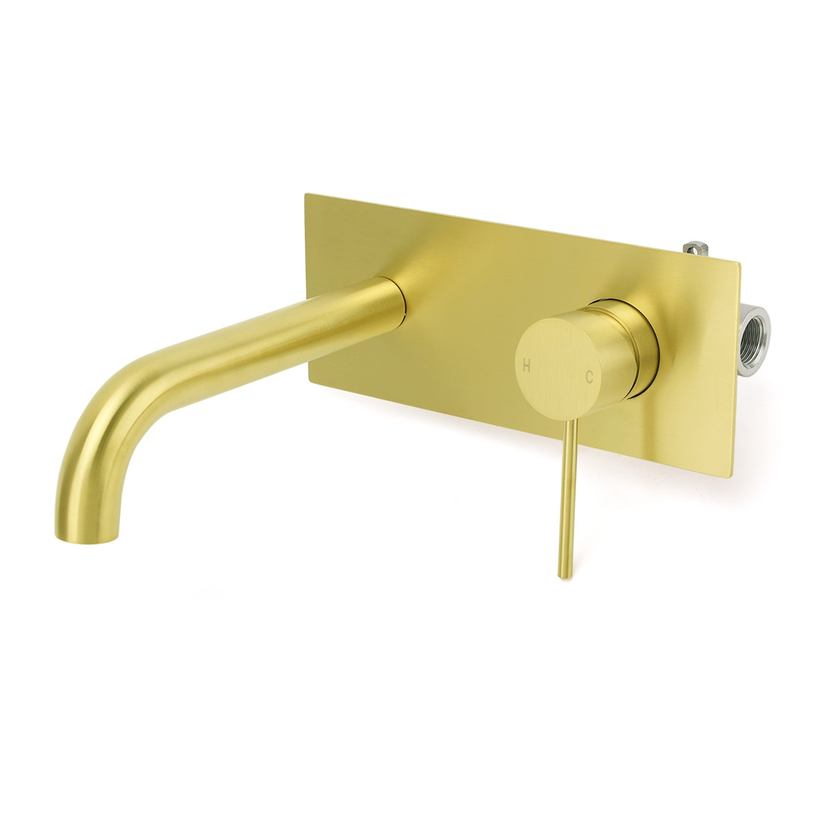 WELS Bathroom New Style Brushed Gold Wall Mount Basin Vanity Mixer Faucet Spout