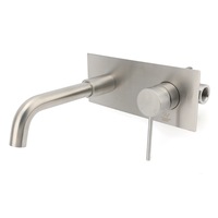 WELS Bathroom Round Wall Mounted Basin Vanity Mixer Faucet Spout Nichel Brushed