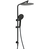 WELS Black 2in1 8/10/12" Thin Shower Rain Head & 3 Mode Handheld Silde Wall Rail Set