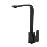 WELS Matte Black Square Gooseneck Swivel Laundry Sink Kitchen Mixer Faucet Tap