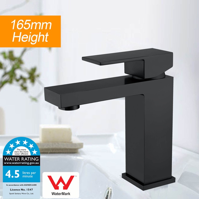 Buy WELS Black Square Basin Counter Flick Mixer Tap Bathroom Vanity ...