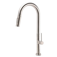 WELS Brushed Nickel 2 Way Spray Kitchen Mixer Pull Out Sink Laundry 360 Swivel Faucet Tap