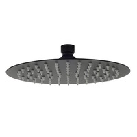 WELS Round 8" 200mm Diameter Rainfall Shower Over Head 304 Stainless Steel Black