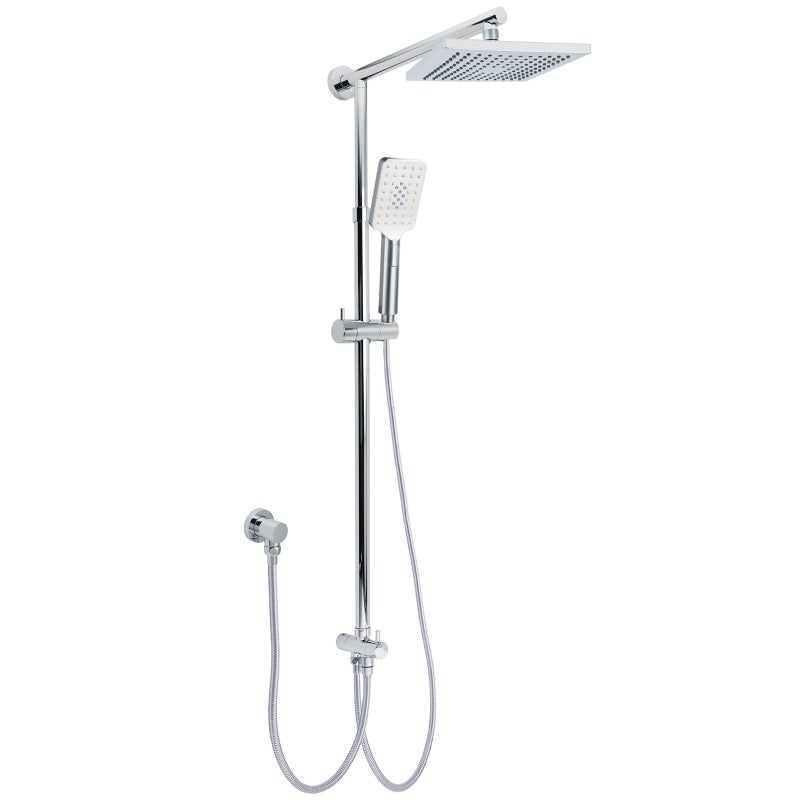 Wels Square 2in1 8 9 10 Rain Shower, Rainfall Shower Head With Adjustable Arm