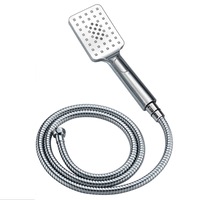 WELS Square Ergonomic Hand Held Shower Head Button Switch 3 Spray Modes1.5m hose