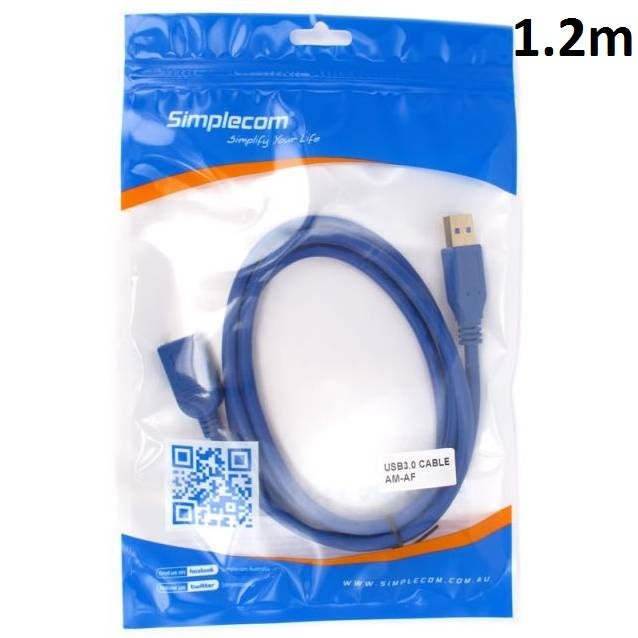 1.2m USB Extension Cable Insulated Gold Plated