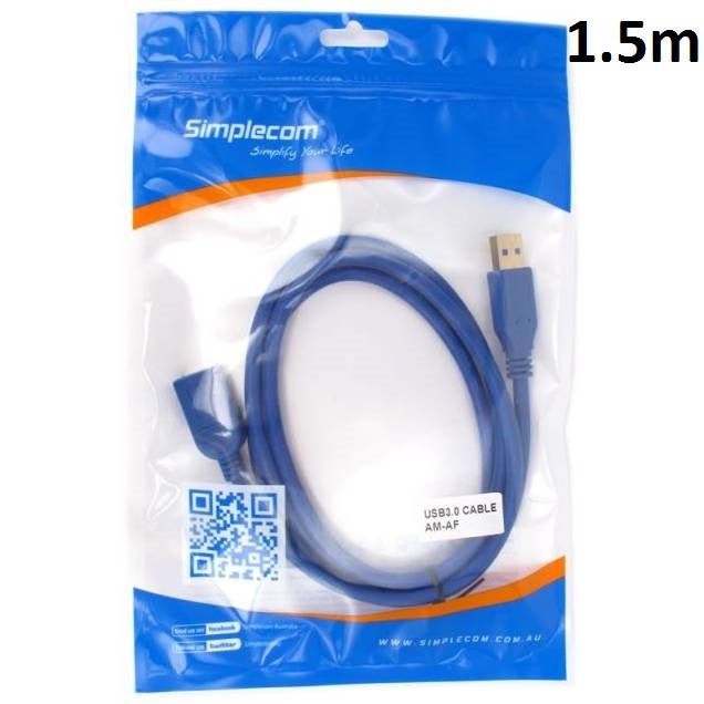 1.5m USB Extension Cable Insulated Gold Plated