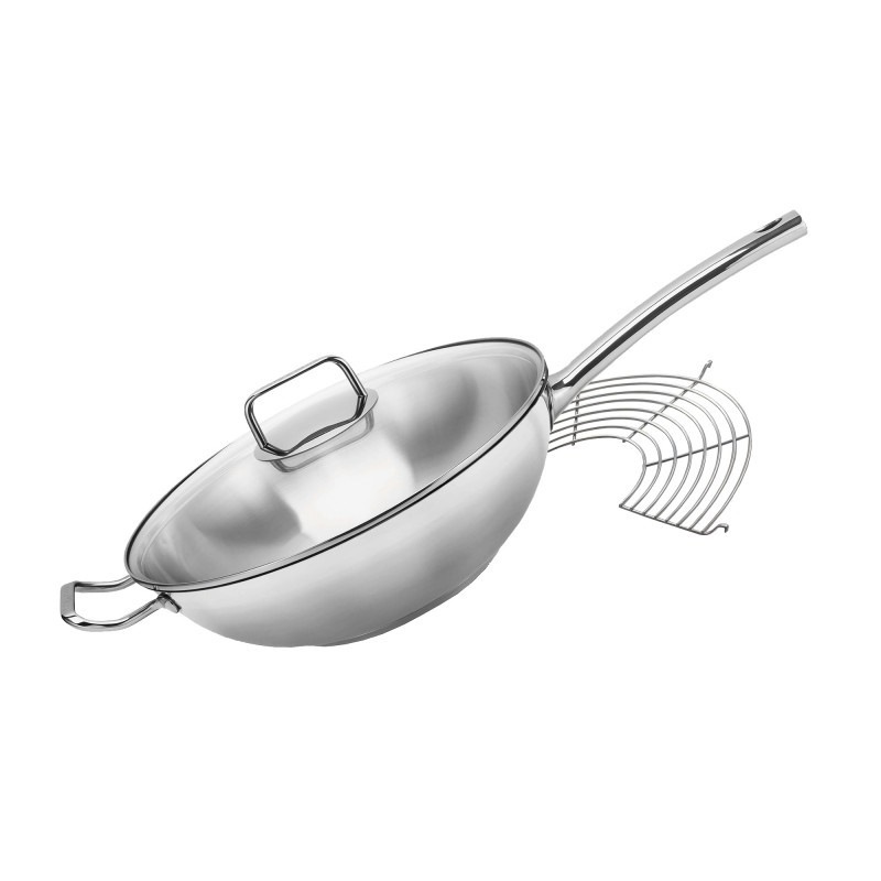 Buy 32cm x 9cm Wok with lid and deep fry rack - MyDeal Australia