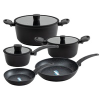 8pcs Marble Stone Non-Stick Cookware Set, Frypan, Saucepan, Casserole, Ceramic