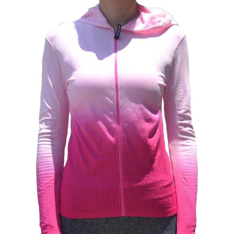 Buy Seamless Hooded Running Sports Jacket Dip Dyed - MyDeal