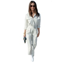 Emily Workwear Belted Jumpsuit - Off White