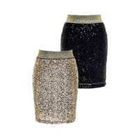 Sequinned Bodycon Fitted Party Mini Skirt