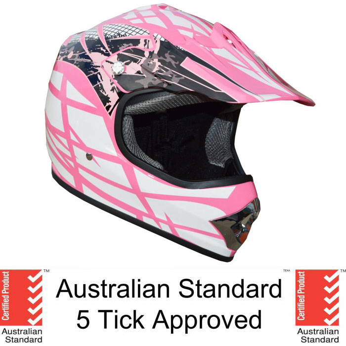 Kids pink motorbike helmet hot sale