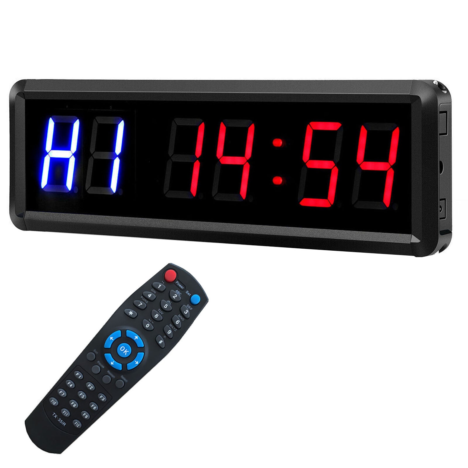 TODO 1.5" Digital Countdown Timer LED Interval Timer Clock Remote crossfit Gym MMA Fitness