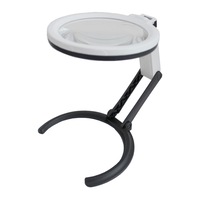 10 Led Foldable Magnifier Glass Magnification Led Lamp 2 X 120Mm + 5 X 28Mm Lens