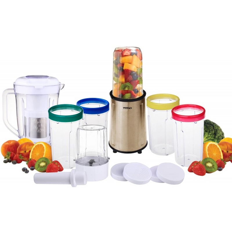 TODO 21 Pcs. Stainless Steel Personal Rocket Blender + Juicer Jug 220W