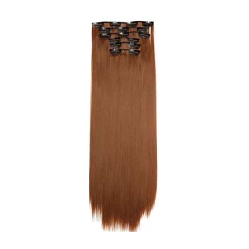 24" High Grade Brown Light Brown Straight 6Piece 17Clips Hair Extension