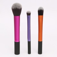 3 Piece Travel Brush Set Professional Fiber Makeup Brush Multi Task Brush