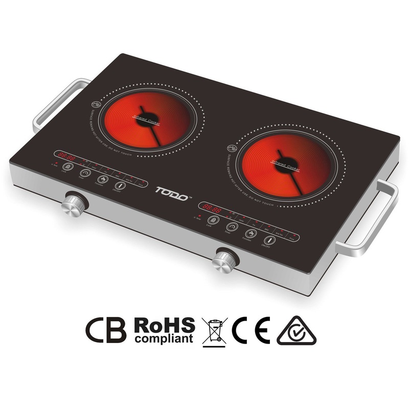 2400W Twin Hot Plate Infrared Cooker Ceramic Glass Cooktop Touch Control Led Buy Portable