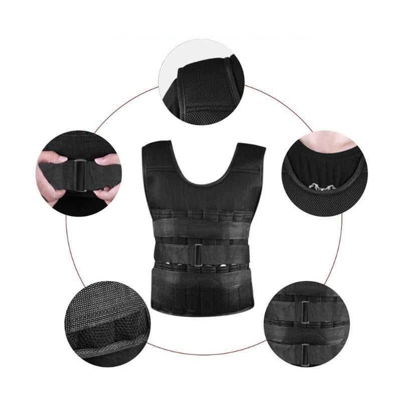 30kg Steel Plate Weight Vest Weighted Resistance Training Load Bearing ...