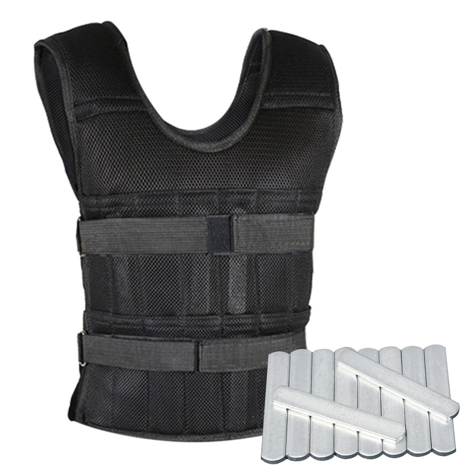 35kg Steel Plate Weight Vest Weighted Resistance Training Load Bearing Running Gym