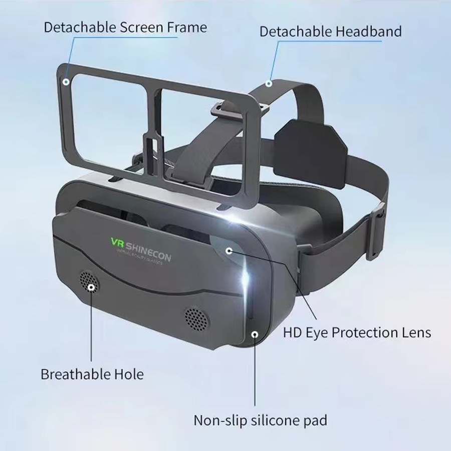 TODO 3D VR Box Glasses Virtual Reality Headset 4.7"- 7.2" Phone VR Headset - Black