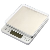 3Kg Stainless Steel Electronic Scale Clear Tray 0.1G Graduation Backlit Lcd Compact