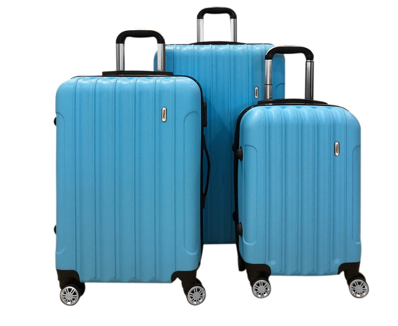 TODO Ultra Light Luggage Set 3Pcs Hard Shell Combination Locks Blue