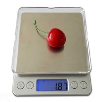 500G Stainless Steel Electronic Scale Clear Tray 0.01G Graduation Backlit Lcd Compact