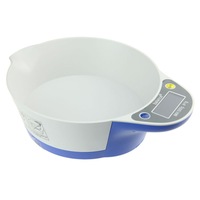 5Kg Kitchen Scale Bowl Lcd Display 1G Graduation Tray Platter Scale Scale - Blue