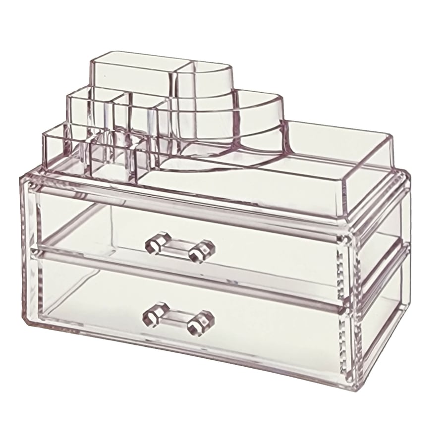 Acrylic Makeup Organizer Container Clear Acrylic 2 Draw Cosmetic Box