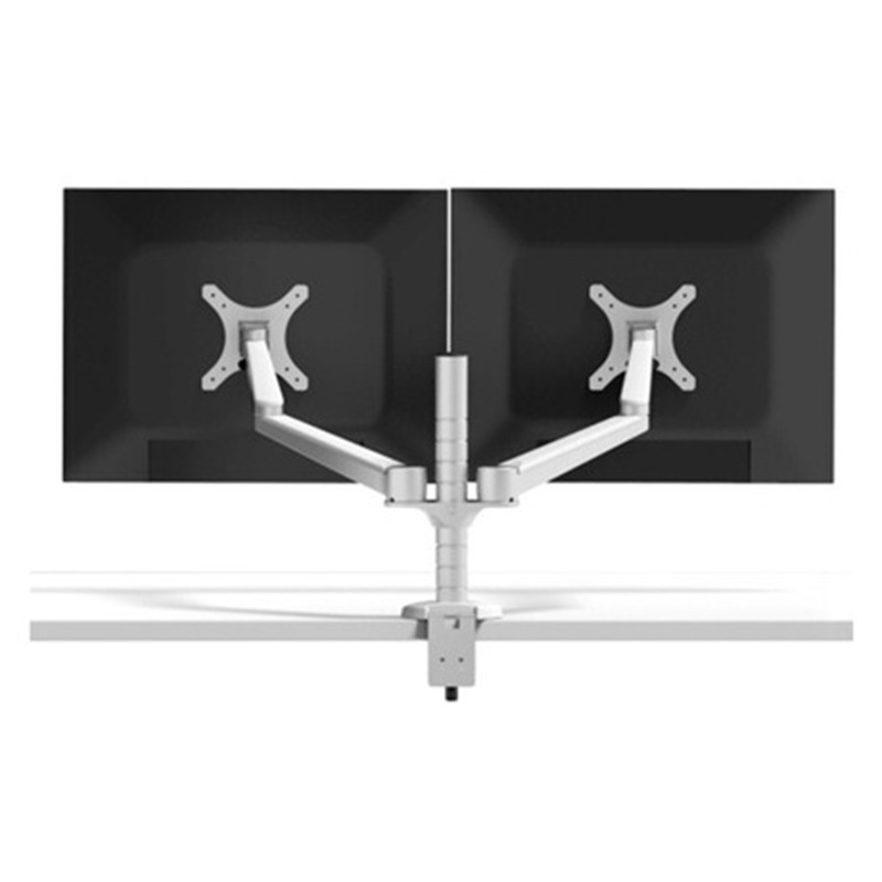 Aluminium Dual Monitor Stand Desk Clamp Mount Bracket VESA 75100mm 2