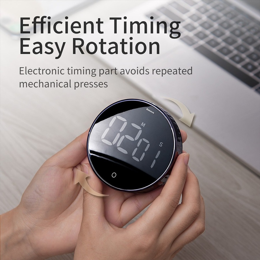 Buy Baseus Heyo Rotation Countdown Timer Black - Everyday Rewards Shop