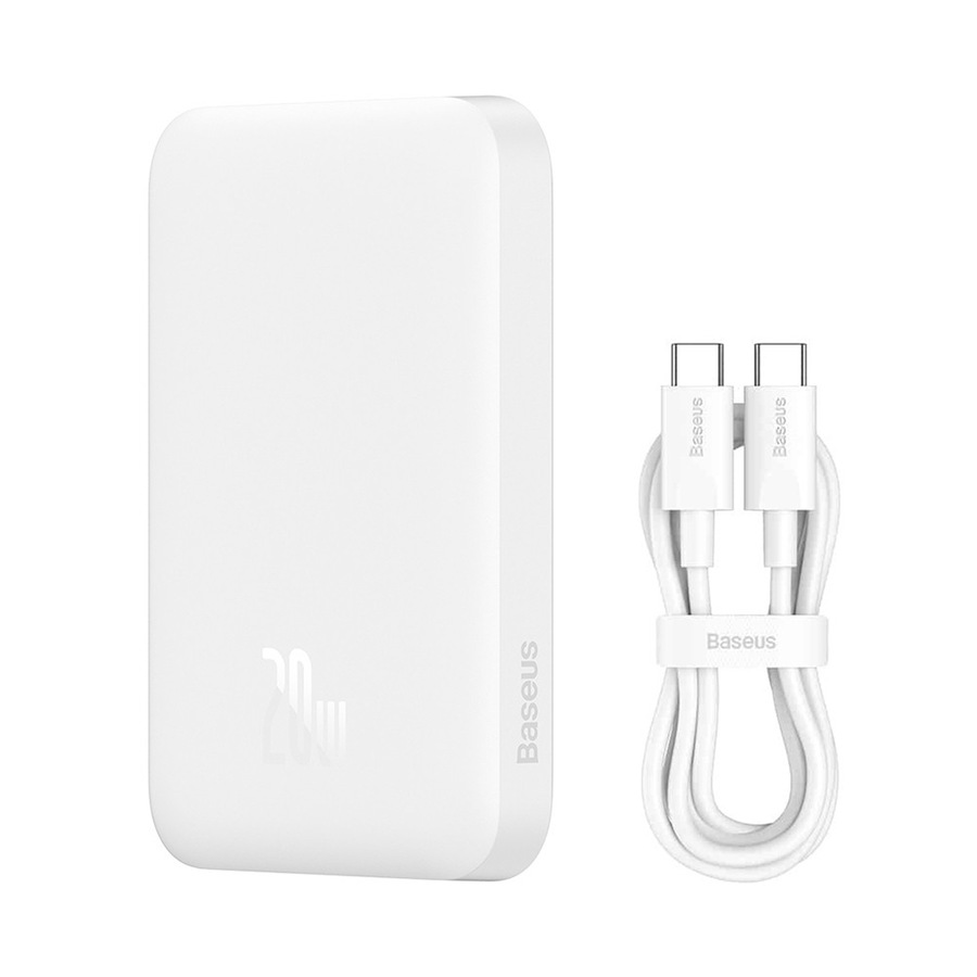 Baseus Magnetic Mini Air Wireless Fast Charge Power Bank 6000mAh 20W - White