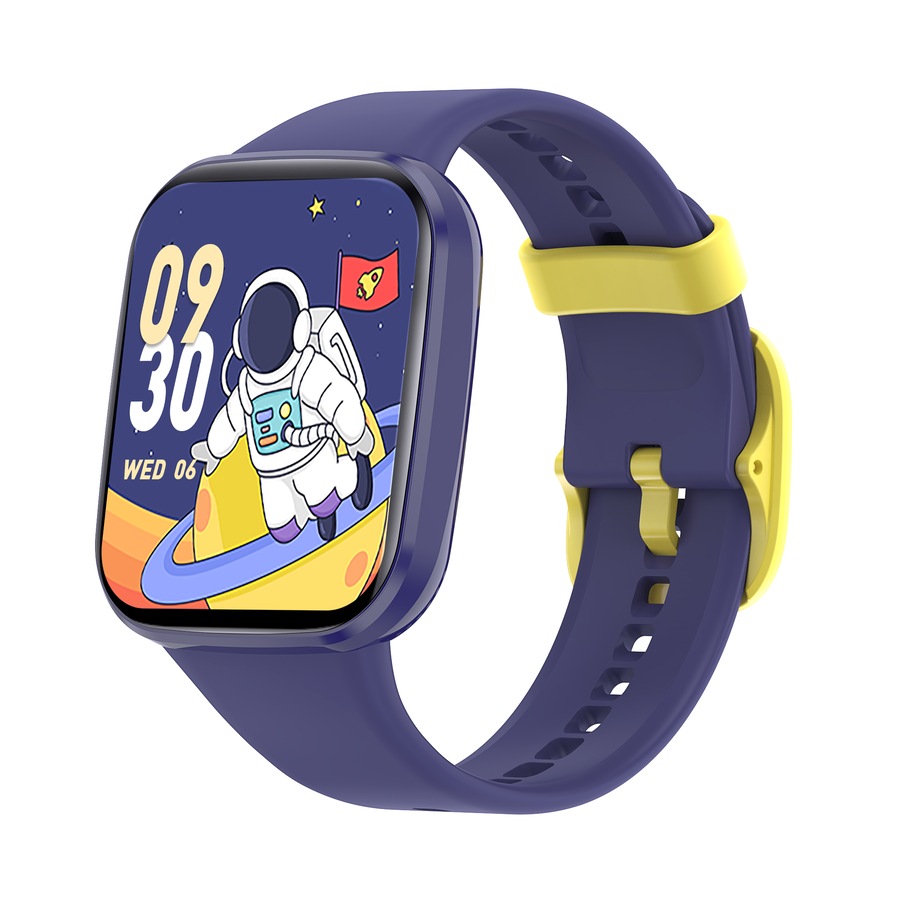 Bluetooth Kids Smart Watch 1.69" Screen Children Monitor Temperature Heart Rate Sleep BLE 5.0 - Blue