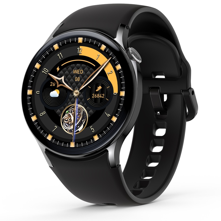 Bluetooth Smart Watch 1.43 Touch Screen Call Heart Rate Blood Pressure BT 5.3 Black