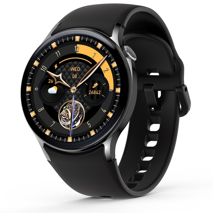 Bluetooth Smart Watch 1.43 Touch Screen Call Heart Rate Blood Pressure BT 5.3 Black