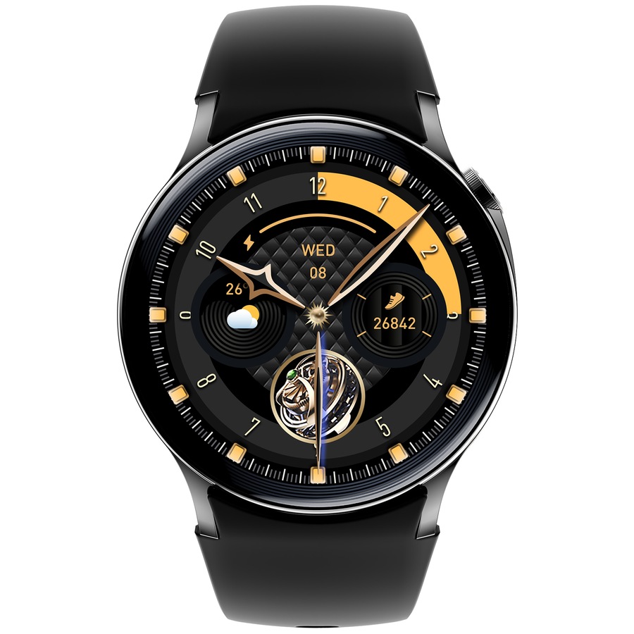 Bluetooth Smart Watch 1.43 Touch Screen Call Heart Rate Blood Pressure BT 5.3 Black