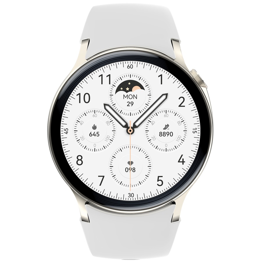 Bluetooth Smart Watch 1.43' Touch Screen Call Heart Rate Blood Pressure BT 5.3 - White