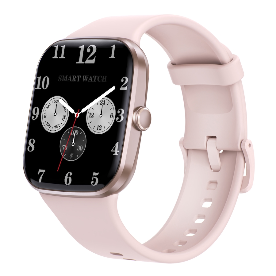 Bluetooth Smart Watch 1.96" TFT Touch Screen Temperature Heart Rate Blood Pressure BT 5.0 - Pink