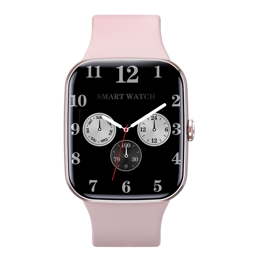 Bluetooth Smart Watch 1.96" TFT Touch Screen Temperature Heart Rate Blood Pressure BT 5.0 - Pink