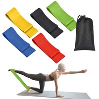 Exercise Pilates Yoga Loop Resistance Band Workout Physio Stretch Aerobics 5 Set + Bag