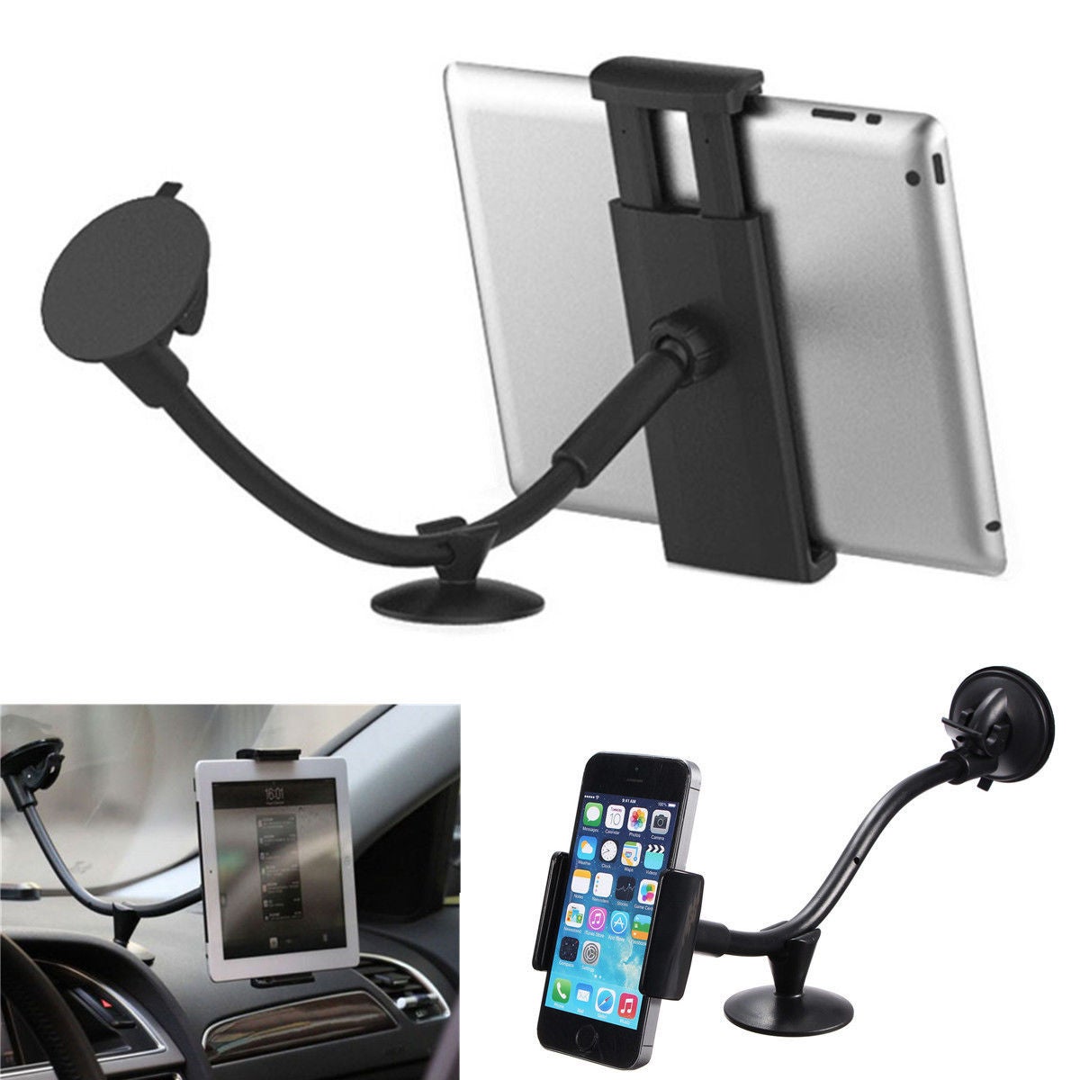 Universal 2 In 1 Car Windsheild Mount Holder Stand Mobile Phone 5" Tablet Pc 7"